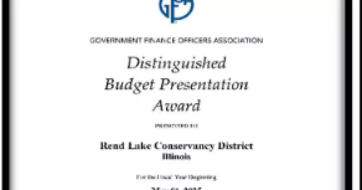 Recognizing Excellence: Rend Lake Conservancy District Honored with Top Budget Presentation Award