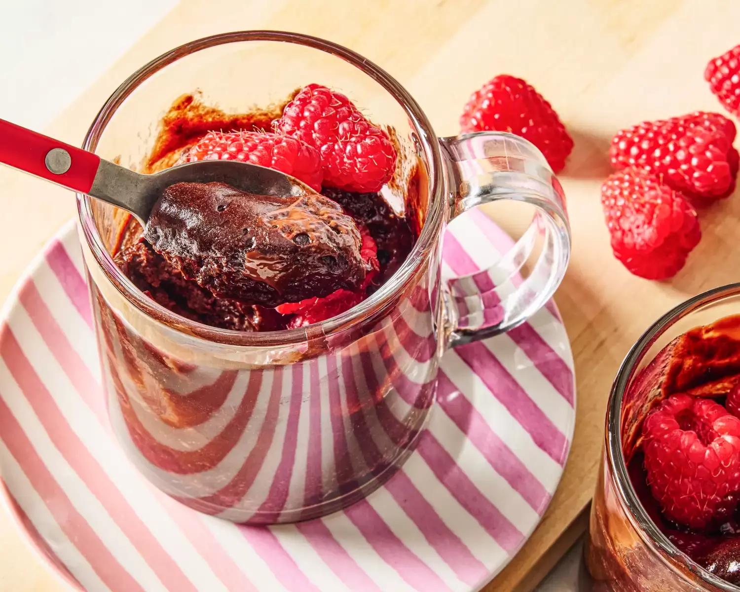 Speedy Chocolate Raspberry Mug Cakes