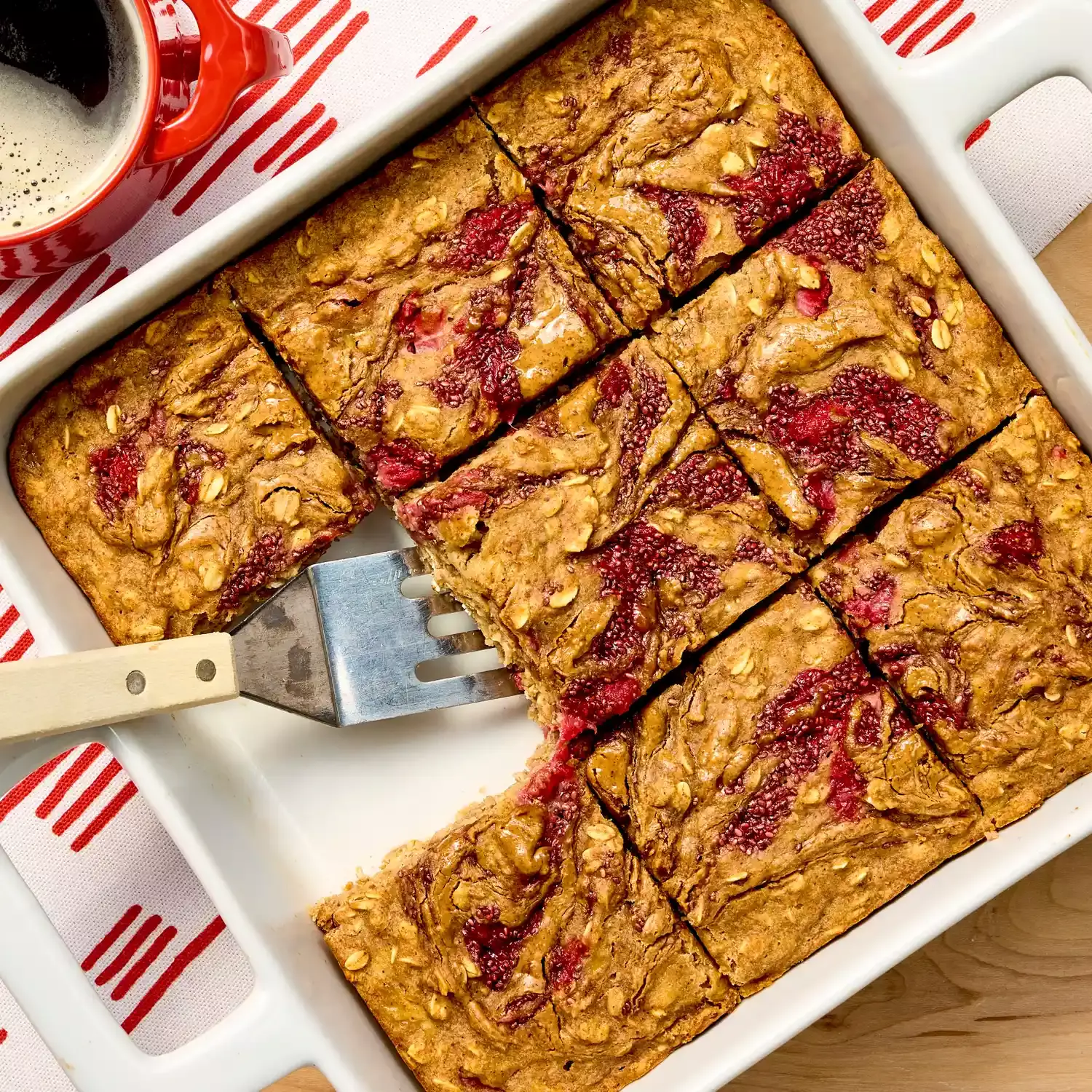 Wholesome Oatmeal Bars with Almond Butter and Strawberry