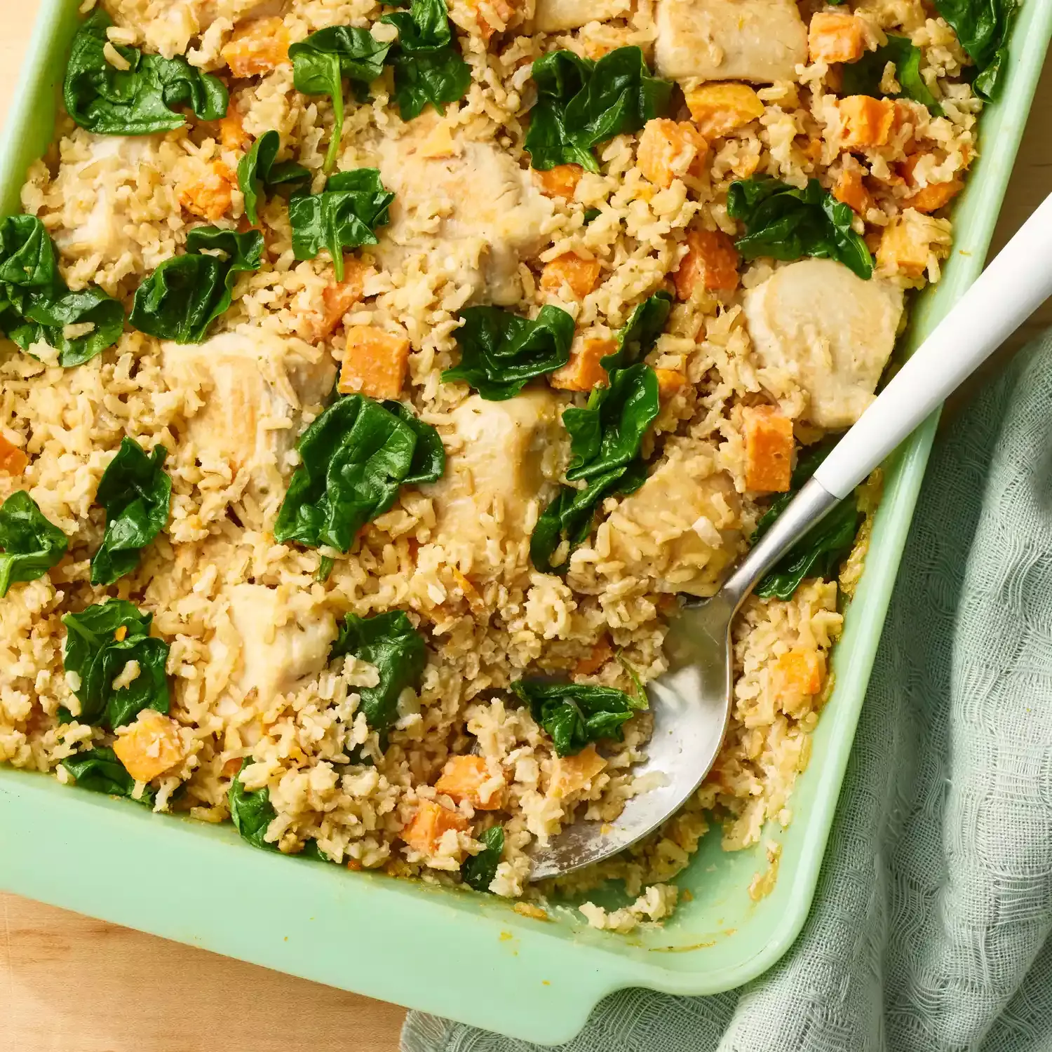 High-Protein Chicken Brown Rice Casserole