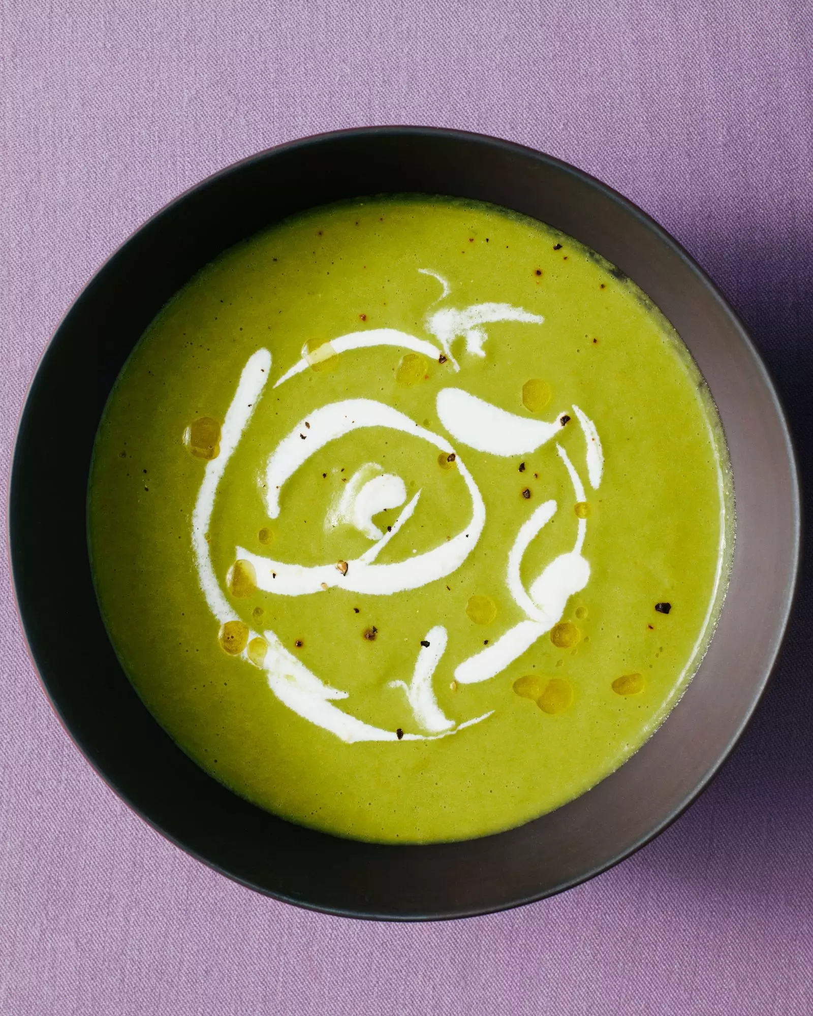 Velvety Spring Asparagus Soup with Lemon Creme Fraiche