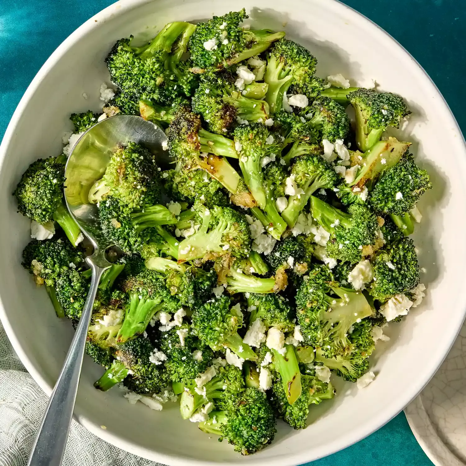 Delectable Lemon Feta Melting Broccoli
