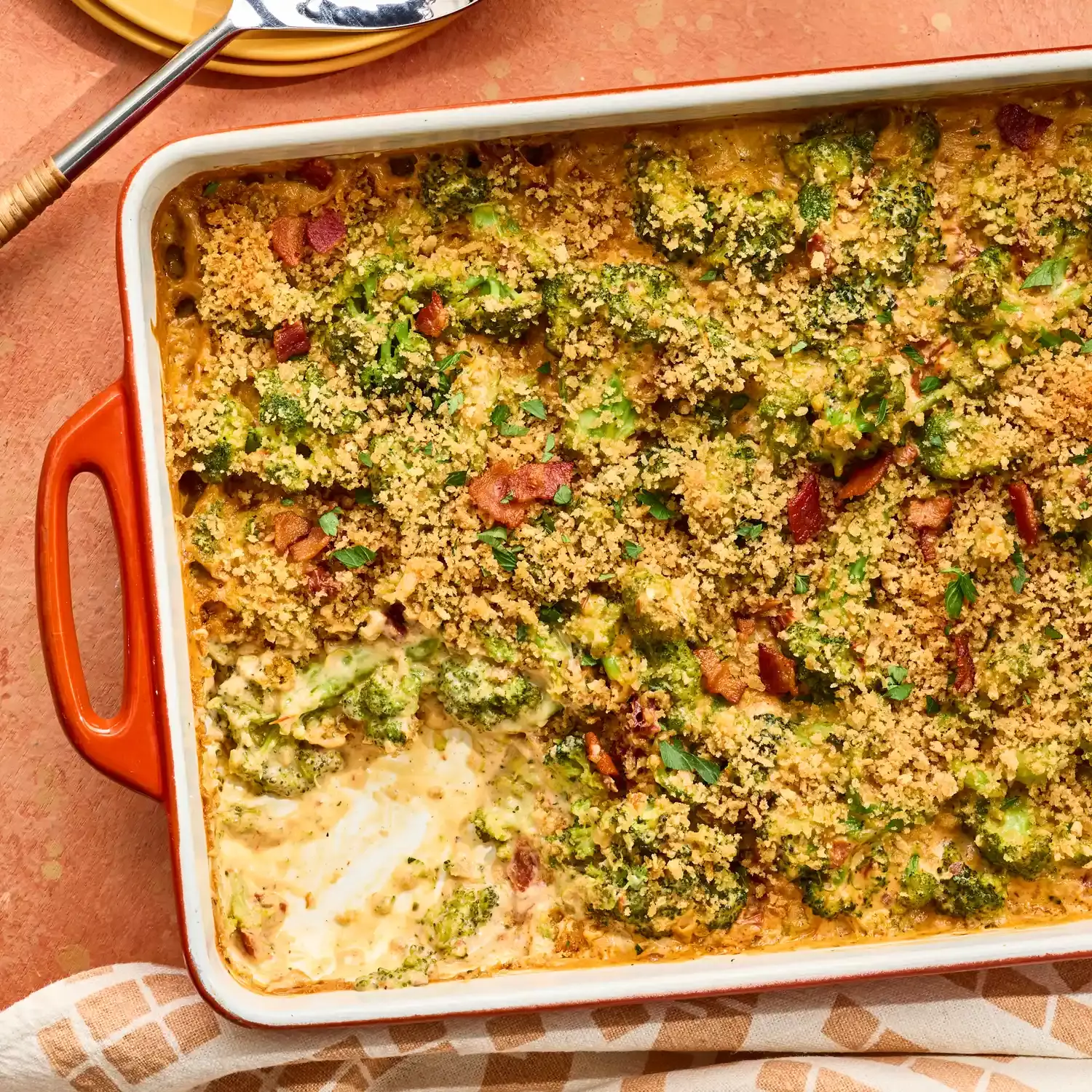 Luxurious Broccoli Bake with Sun-Dried Tomato and Bacon