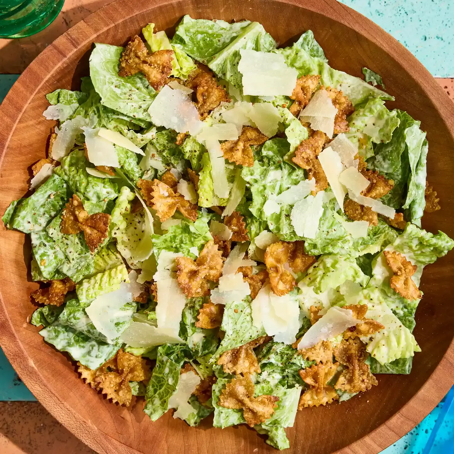 Crispy Pasta Caesar Salad