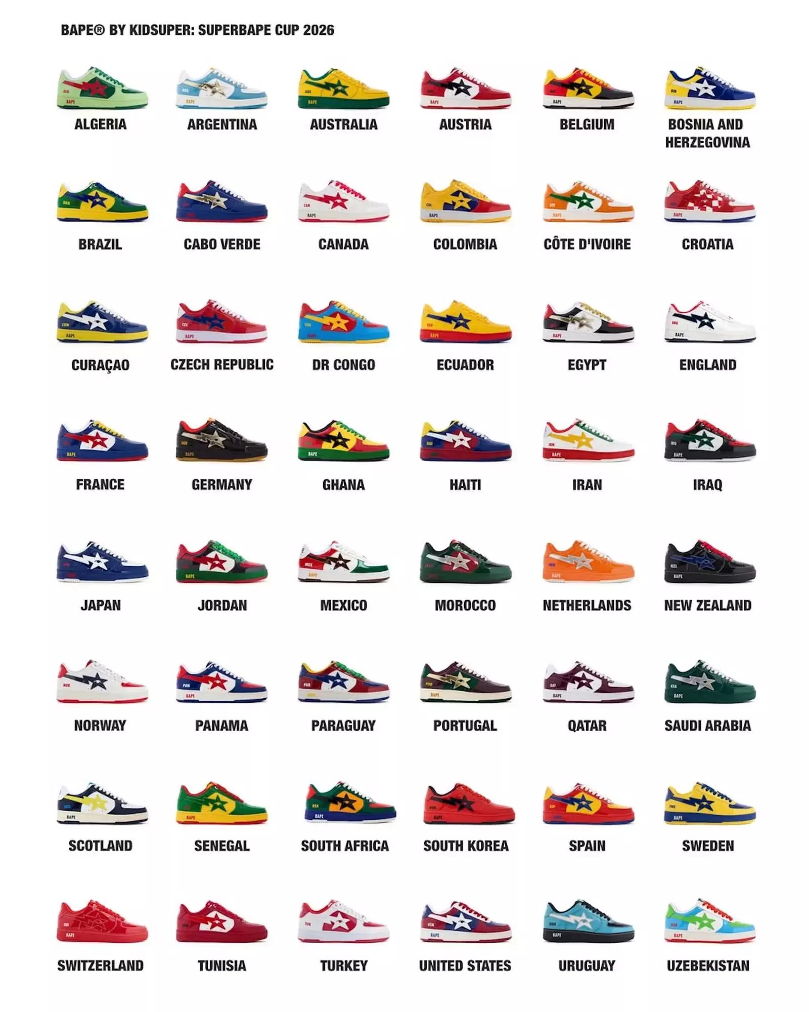 BAPE and KidSuper Unite for 2026 World Cup Sneaker Collection