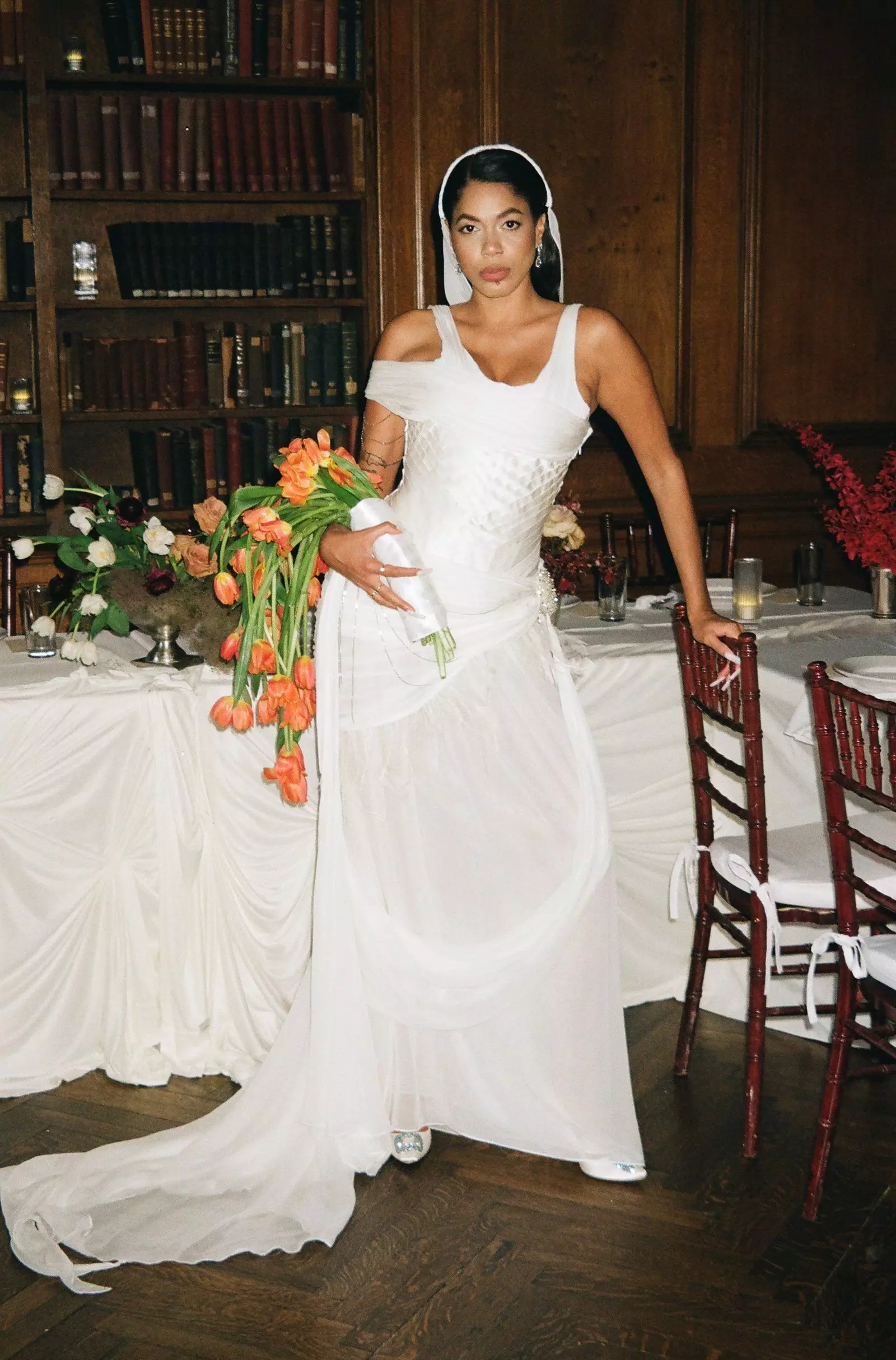 A Bronx Couple's Elegant Wedding Fashion