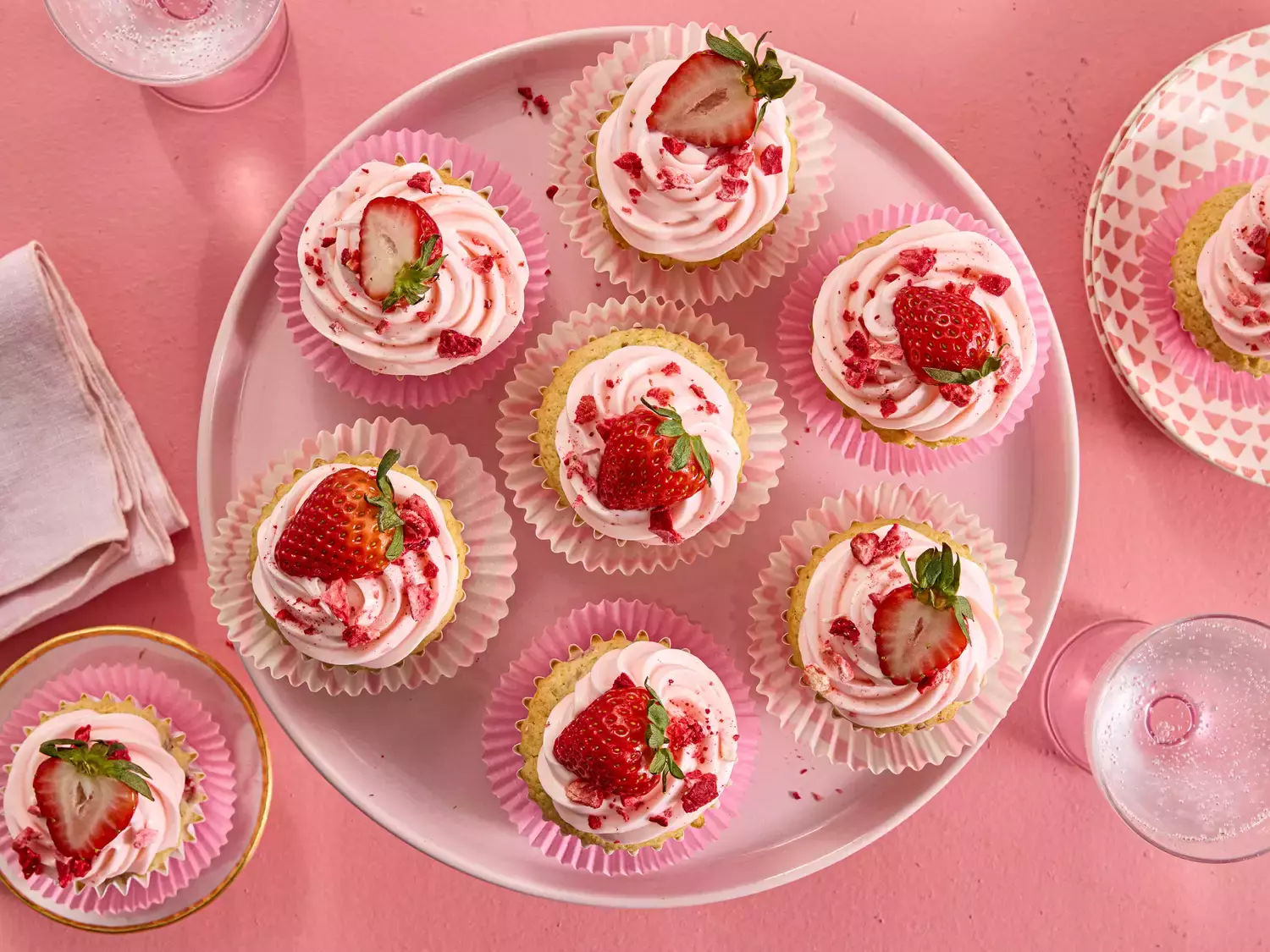 Delightful Strawberry Cupcakes with Rosy Buttercream