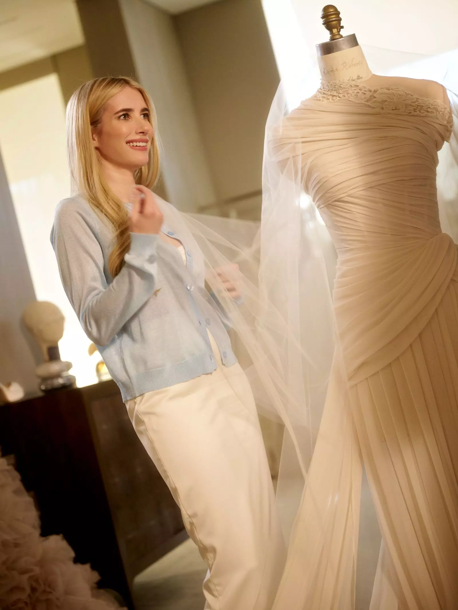 Emma Roberts' Custom Wedding Gown and Archival After-Party Dress
