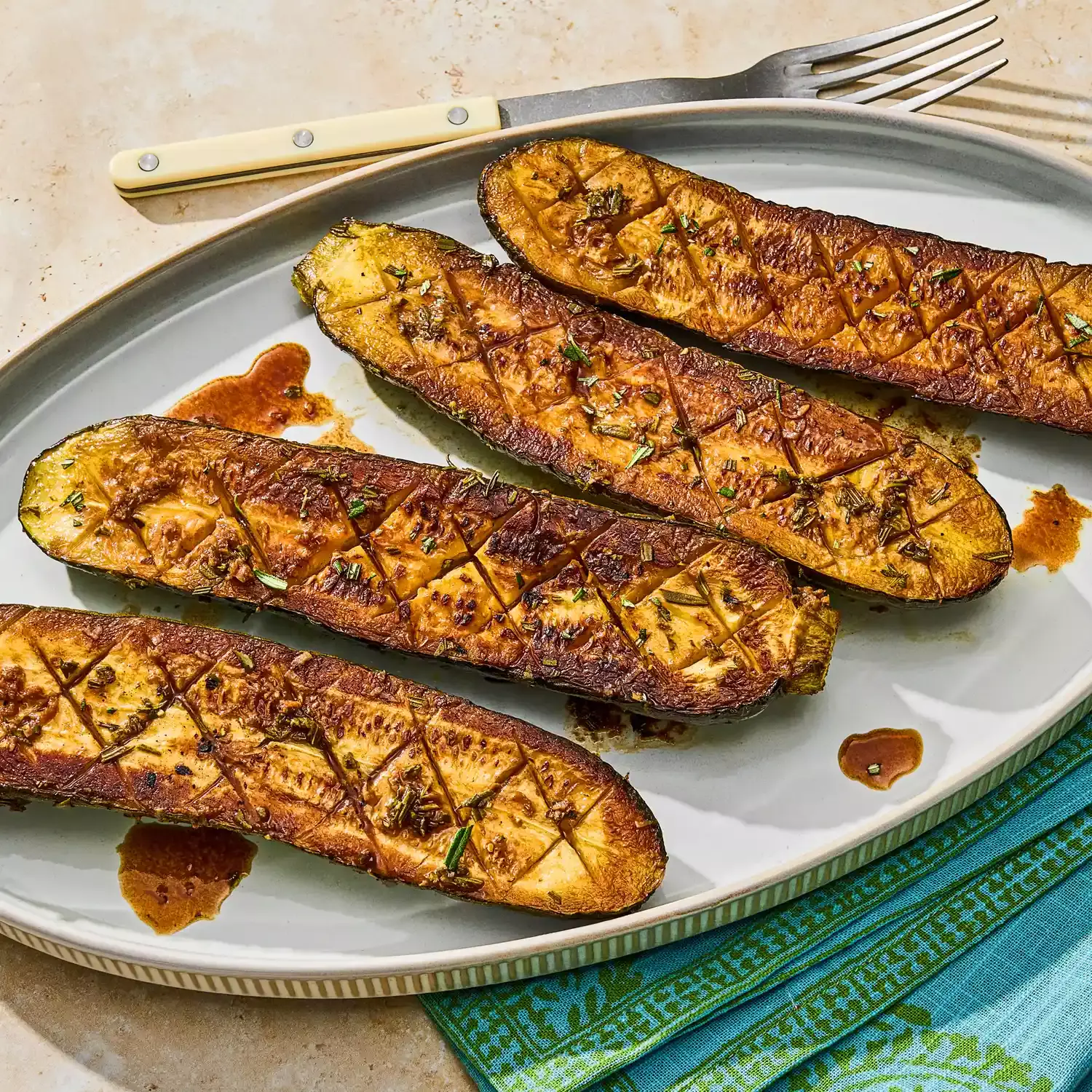 Delectable Balsamic Rosemary Melting Zucchini