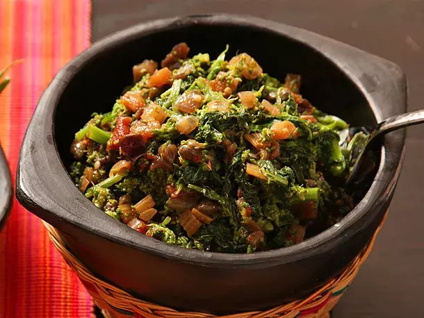 A Taste of Sicily: Sweet and Sour Broccoli Rabe with Eggplant Caponata