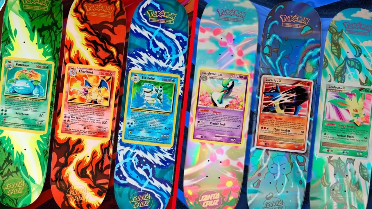 Pokemon and Santa Cruz Join Forces for 30th Anniversary Skateboard Deck Collection