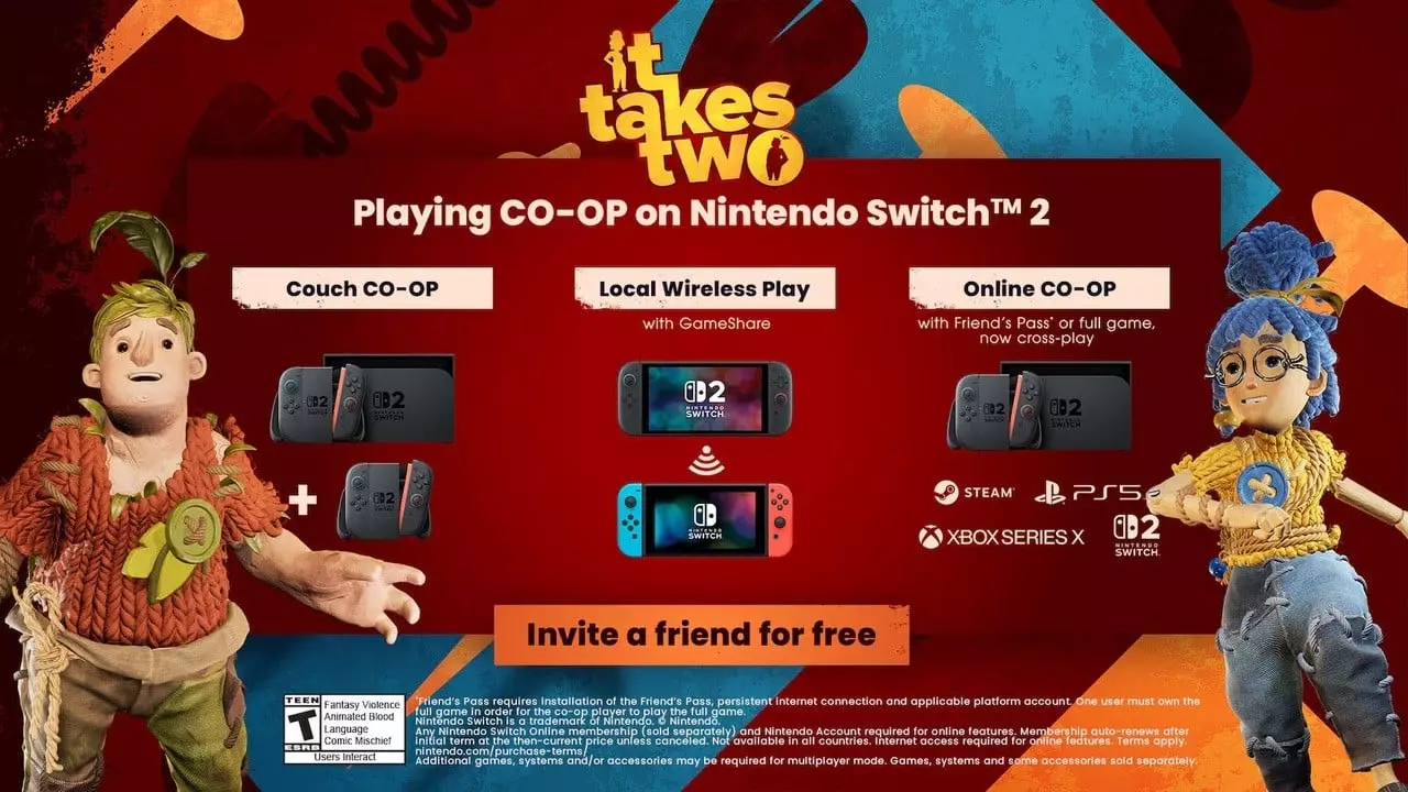 It Takes Two for Switch 2: Enhanced Graphics and Cross-Play Capabilities