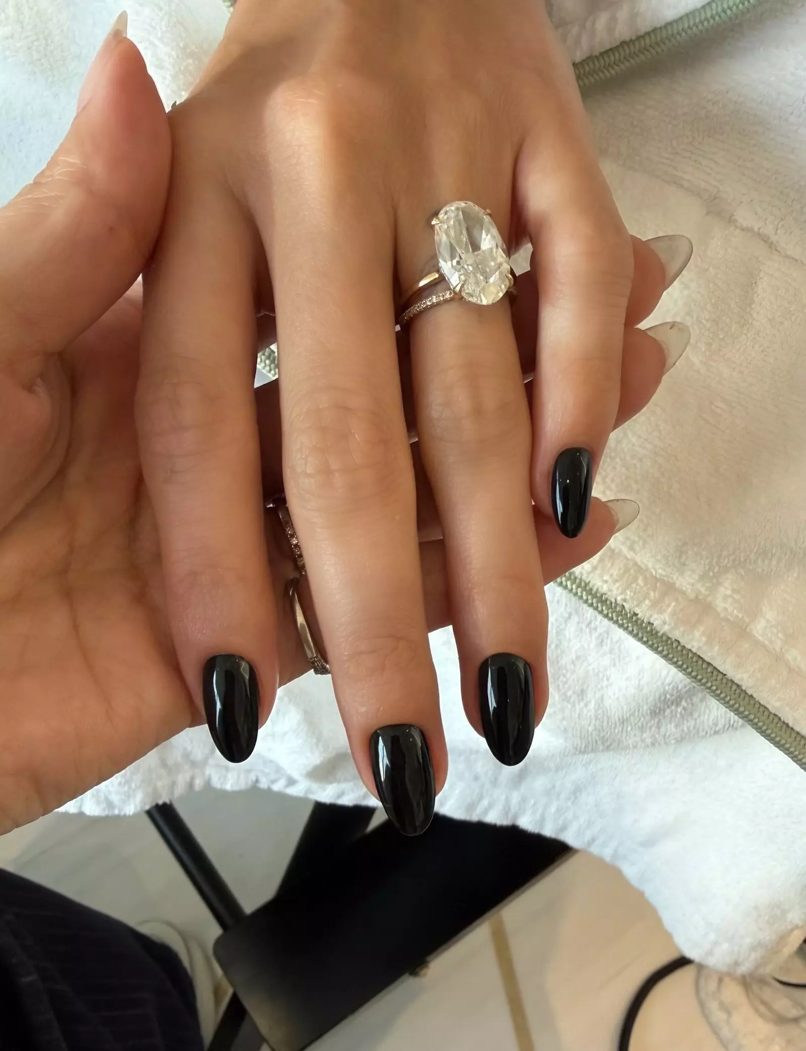 Hailey Bieber's Striking Black Manicure at Academy Museum Gala