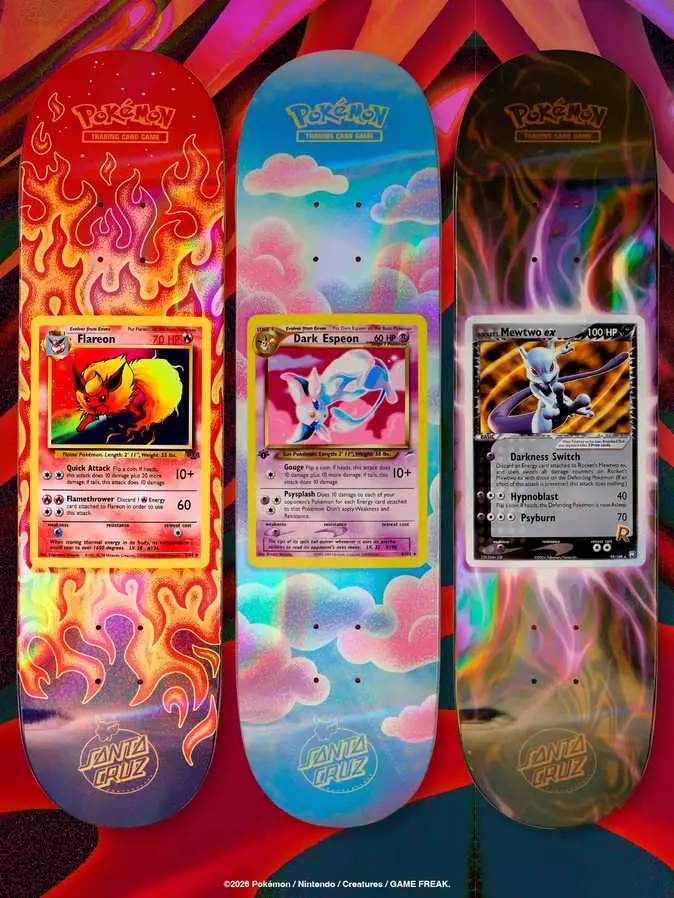 Santa Cruz and Pokémon Collaboration: Skateboards Become Instant Collector's Items