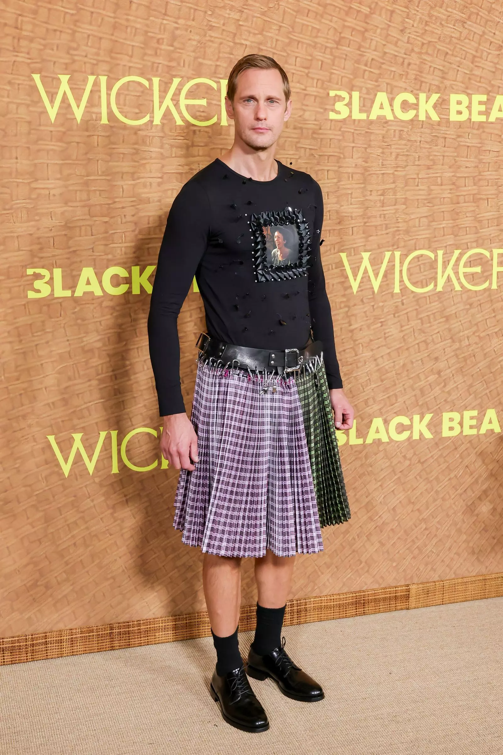 Alexander Skarsg¥rd's Unconventional Red Carpet Attire at the "Wicker" Premiere