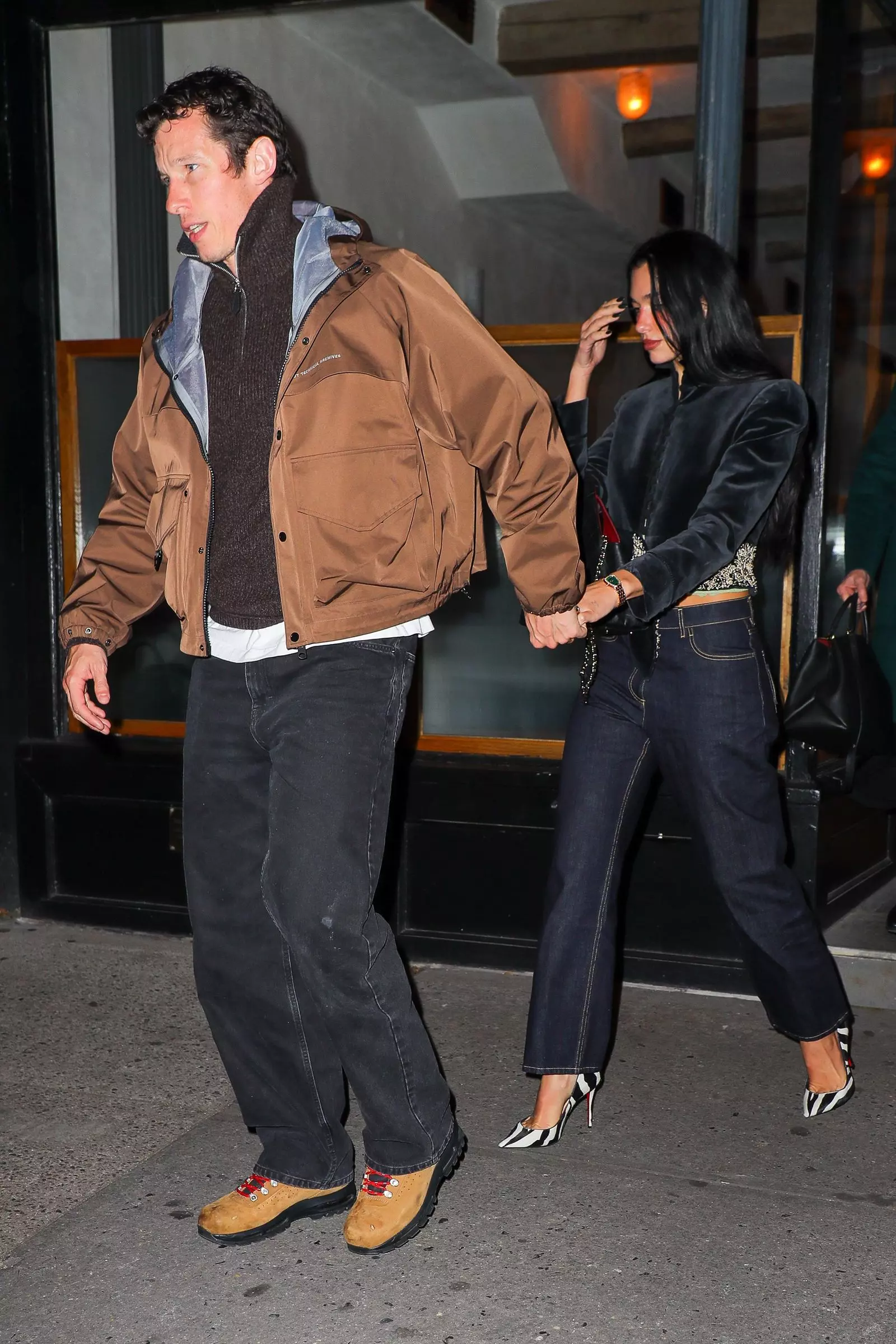 Dua Lipa and Callum Turner's Coordinated Date Night Style: Zebra Print Pumps Steal the Show