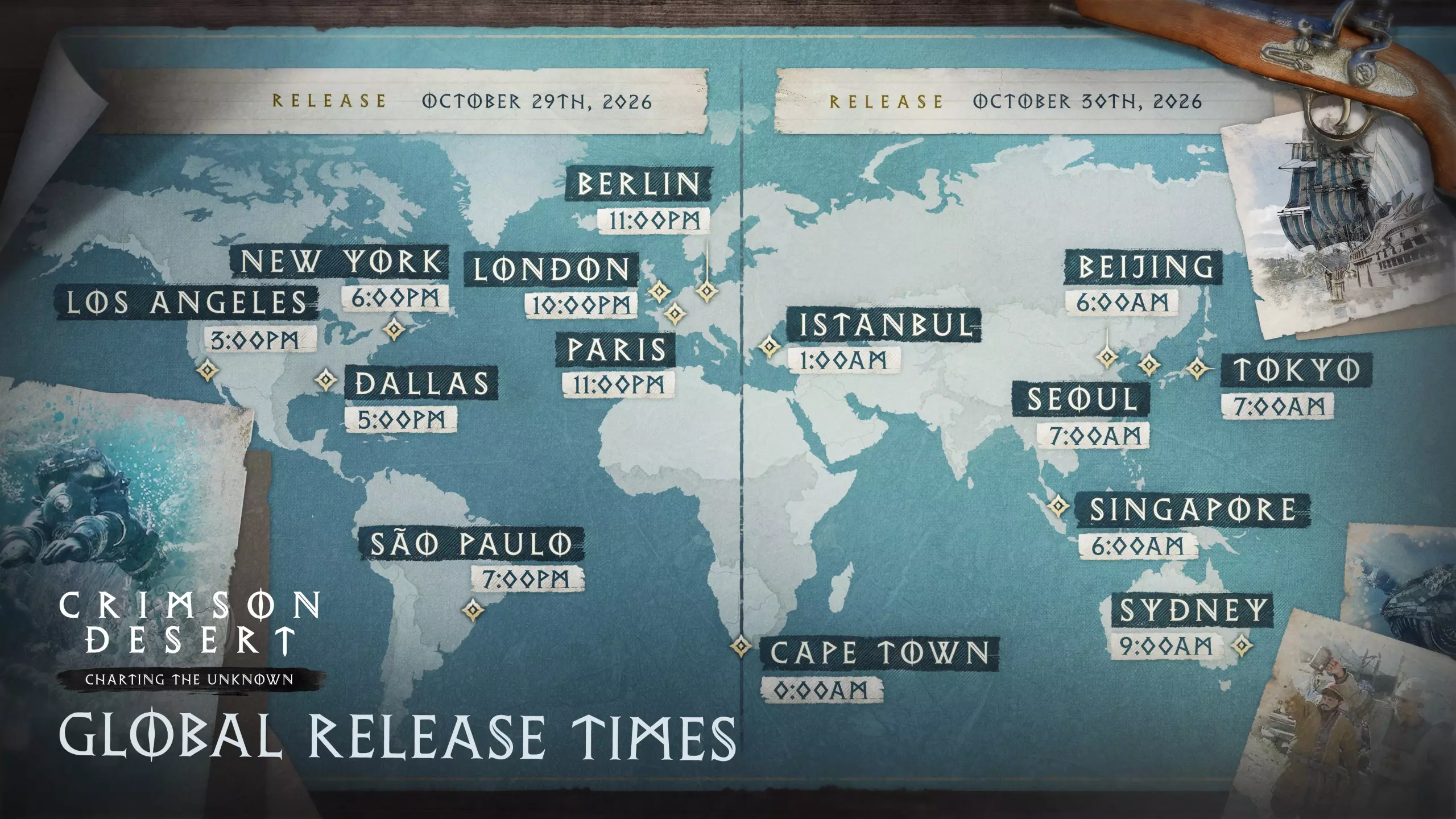 Crimson Desert: Charting the Unknown DLC Global Release Times Announced