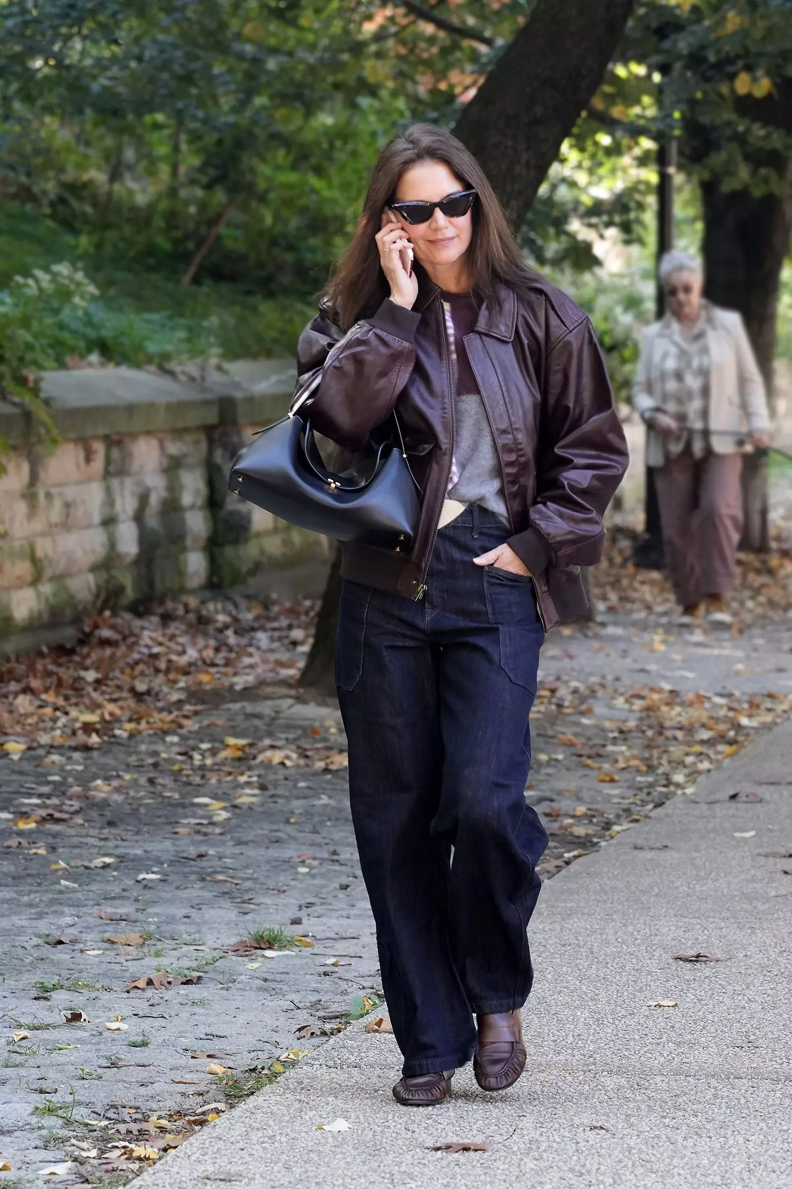 Katie Holmes Elevates Casual Style with Designer Accessories